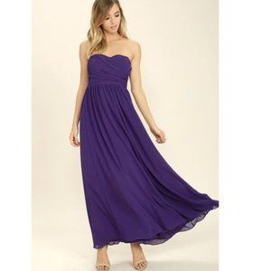 Purple Strapless Maxi Dress